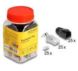 Slika izdelka: Delock RJ45 konektor CAT.6A, CAT.7 FTP Easy Connect pak/25 66903