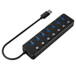 Slika izdelka: Gembird hub USB 3.1 7xA s stikali UHB-U3P7P-01