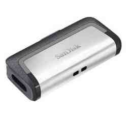 Slika izdelka: USB C & USB DISK SANDISK 256GB ULTRA DUAL, 3.1/3.0, srebrno-črn, drsni priključek