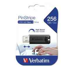 Slika izdelka: Verbatim PinStripe USB 3.2 Gen 1 - 256GB - ČRN